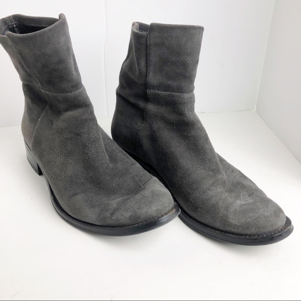 Stuart Weitzman gray suede 5050 mid calf boots
